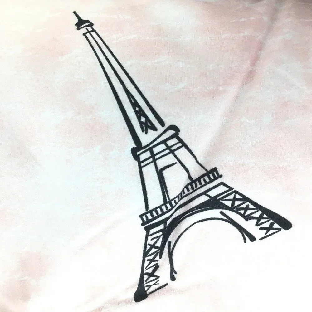 2pc Nicole Miller Ballerina Eiffel Tower Twin Comforter Set Paris Black Ballet